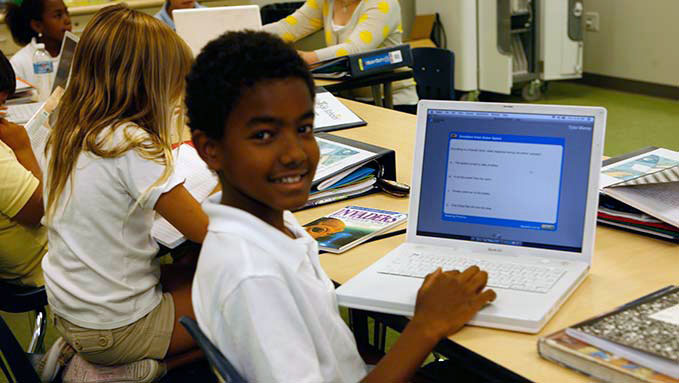 Student with laptop
