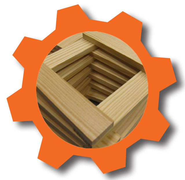 Building planks in orange cog