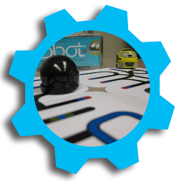 Ozobot in blue cog