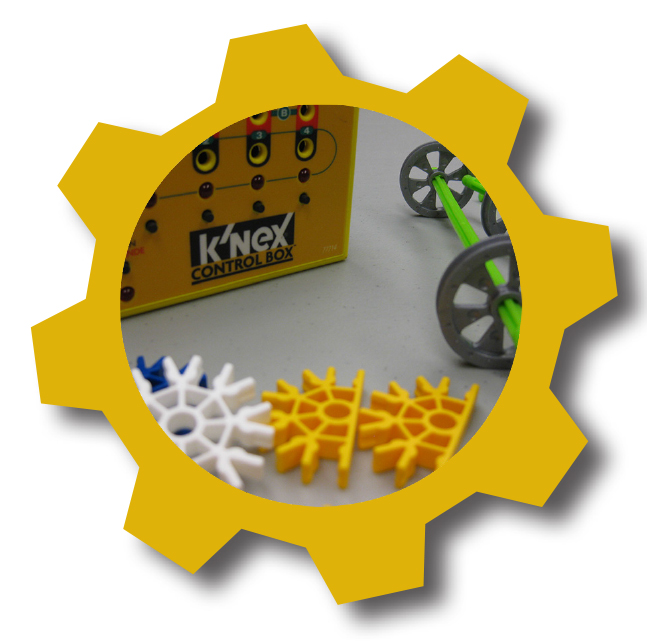 KNex in yellow cog